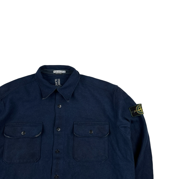 Stone Island 1995 Navy Vintage Wool Overshirt - XXL