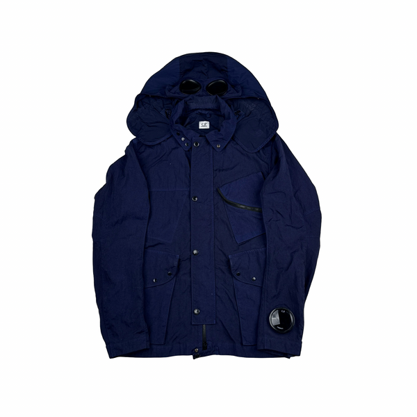 CP Company Royal Blue Quartz La Mille Watch Viewer Goggle Jacket - Small
