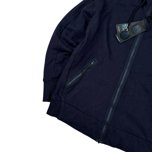 CP Company Navy Cotton Goggle Hoodie - Medium