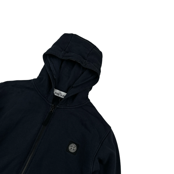 Stone Island 2012 Navy Zipped Patch Cotton Hoodie - XL