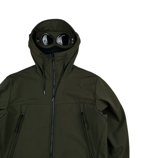 CP Company Green Soft Shell Goggle Jacket - Large