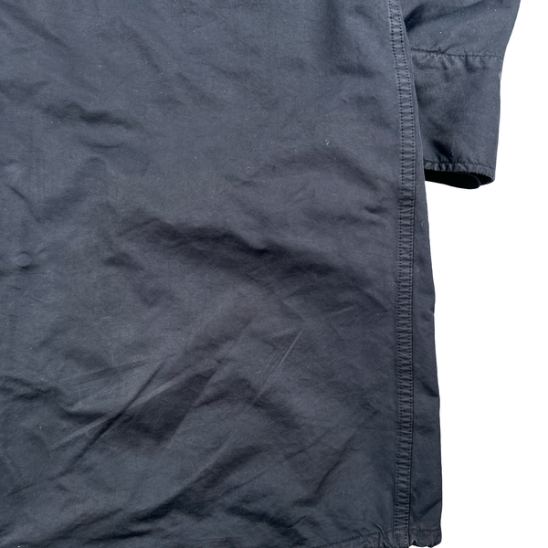 Stone Island 2007 Navy David TC Dutch Liner Spellout Hood Long Parka Jacket - XXL