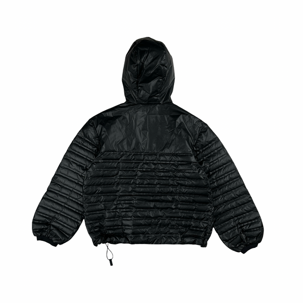 Prada Red Tab Black Nylon Down Quarter Zip Padded Down Jacket - Small