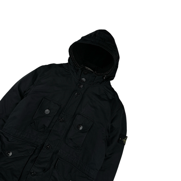 Stone Island 2007 Black David TC Hooded Multipocket Jacket - Large