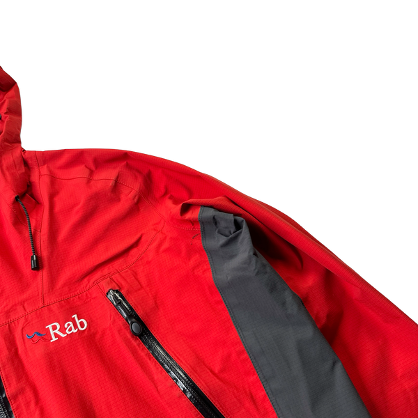 RAB Event Red Colour Block Zipped Waterproof Raincoat - Large