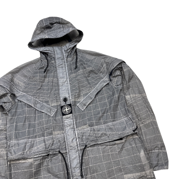 Stone Island 2021 Grey Reflective Grid Lamy TC Jacket - Medium