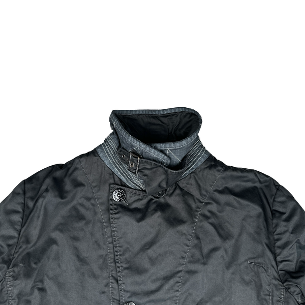 Stone Island 2014 Navy Denim Coloured Accents Collared Cotton Jacket - XXL