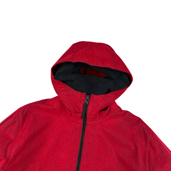 Stone Island 2022 Red Needle Punched Reflective Balaclava Jacket - Large