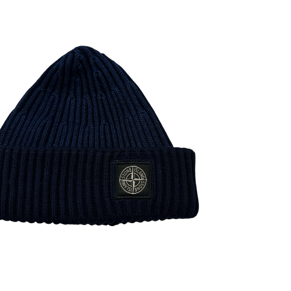 Stone Island 2014 Blue Two Tone Ribbed Beanie