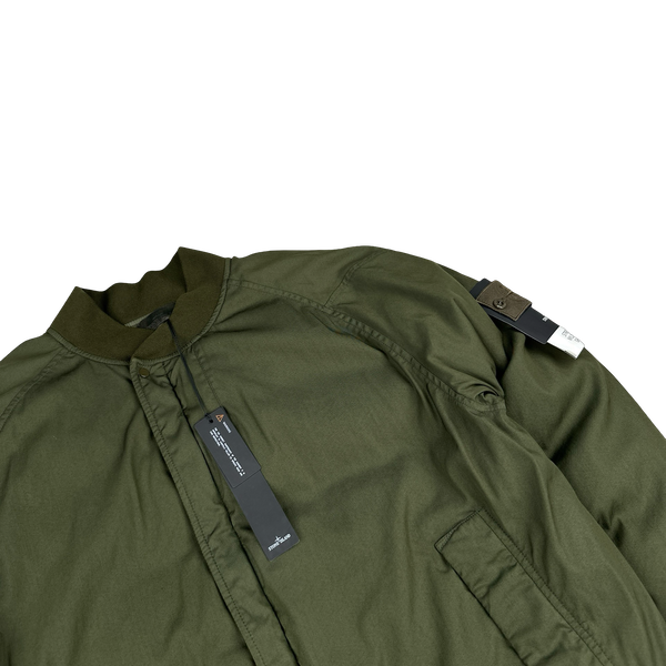 Stone Island Khaki Stretch Wool Nylon TC Down Ghost Bomber Jacket - XL