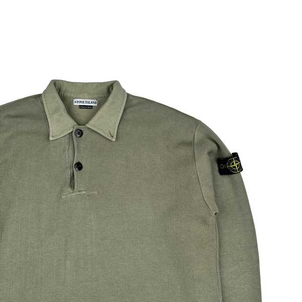 Stone Island Vintage 1998 Green Buttoned Pullover Jumper - XL
