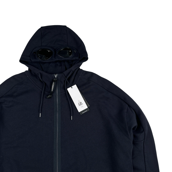 CP Company Navy Goggle Cotton Zip Up Hoodie - 3XL