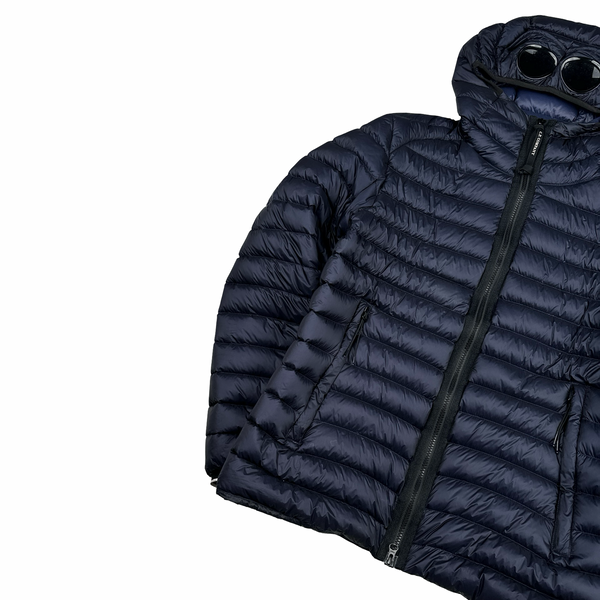 CP Company Navy Down Filled DD Shell Goggle Puffer Jacket - Medium
