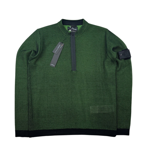 Stone Island Green Shadow Project Fine Knit Mesh Jumper - Small