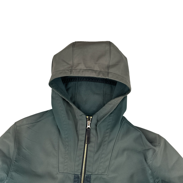 Stone Island 2019 Washed Green Fleece Lined Soft Shell - Large