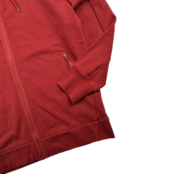 CP Company Burgundy Cotton Goggle Hoodie