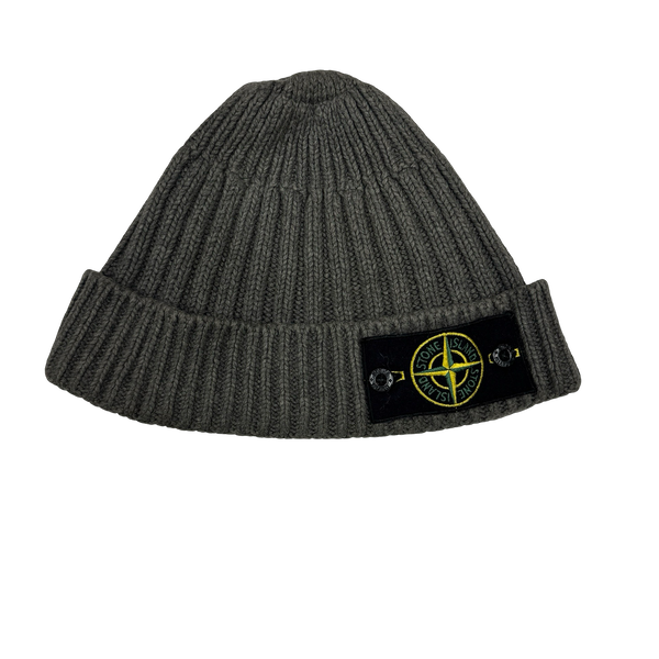 Stone Island 2011 Brown Ribbed Wool Beanie