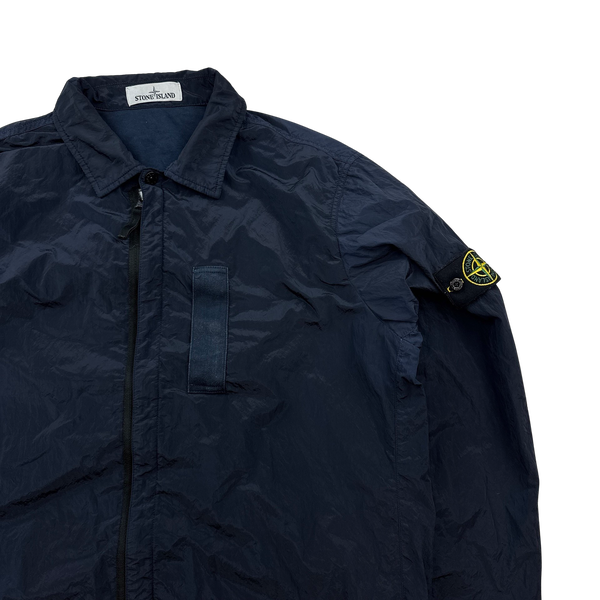 Stone Island Navy Nylon Metal Shimmer Overshirt - XL