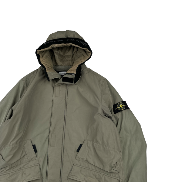 Stone Island 2018 Khaki Micro Reps Primaloft Parka Long Jacket - Large