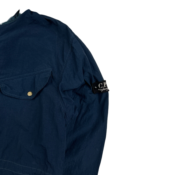 CP Company Vintage Blue Nylon Hood Badge Jacket - Medium