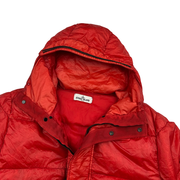 Stone Island 2011 Red Garment Dyed Down Filled Puffer Jacket - Large