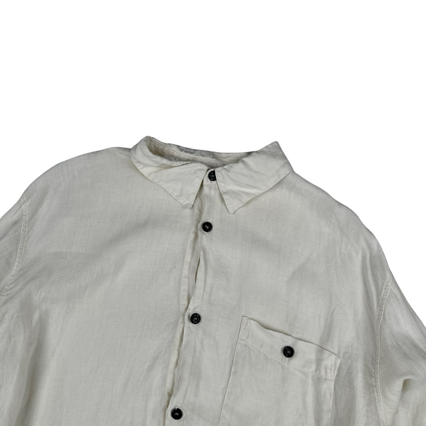 Stone Island Vintage 2001 Linen Longsleeve Buttoned Compass Shirt - XL