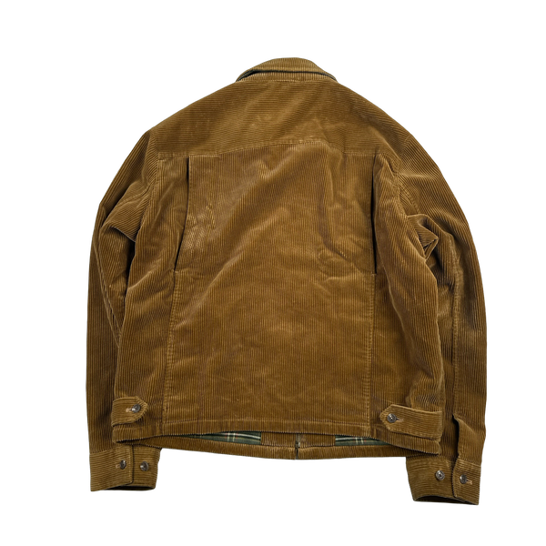 Ralph Lauren Brown Corduroy Cotton Lined Zipped Jacket - Large
