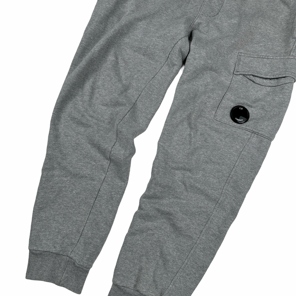 CP Company Grey Cotton Lens View Joggers - Small
