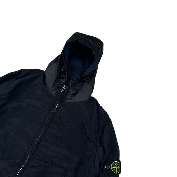 Stone Island 2015 Navy Shimmer Nylon Metal Tyveck Shield Jacket - XXL