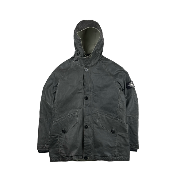 Stone Island 2009 Waxed ICE Heat Reactive Down Lined Jacket - XL