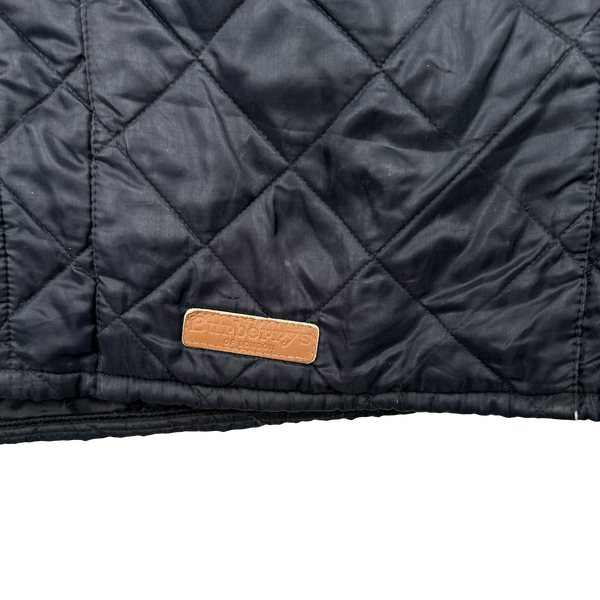 Burberry Nova Check Lined Black Quilted Padded Jacket - Large
