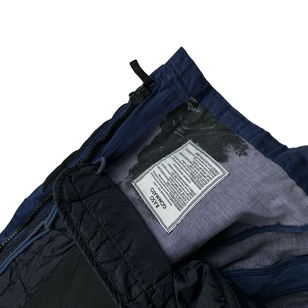 Stone Island 1996 Blue Raso Gommato Dutch Rope Vintage Jacket - Large