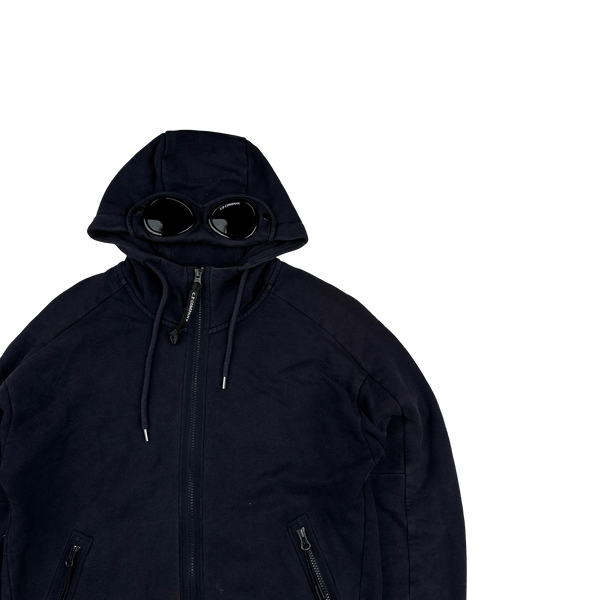 CP Company Navy Goggle Cotton Hoodie - Small