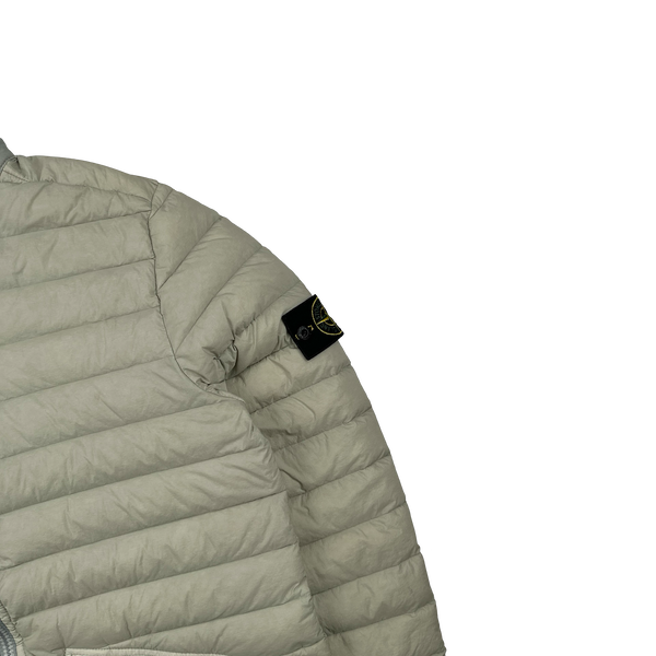 Stone Island 2019 Cream Loom Woven Down Puffer Jacket - Medium