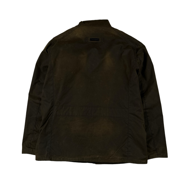 Barbour Corbridge Brown Cotton Flannel Lined Wax Field Jacket - Small