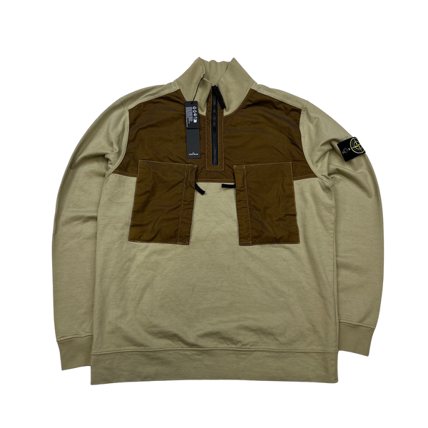 Stone Island Sample Piece Multipocket Nylon Panel Pullover Jumper - Large