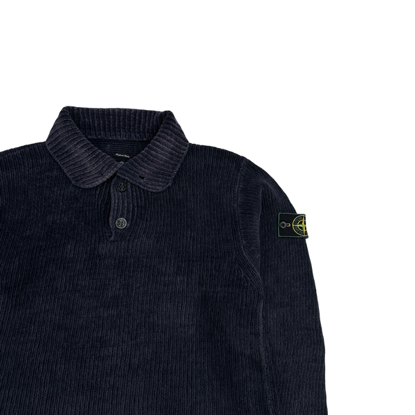 Stone Island Vintage 1995 Navy Chenille Knit Pullover - Medium