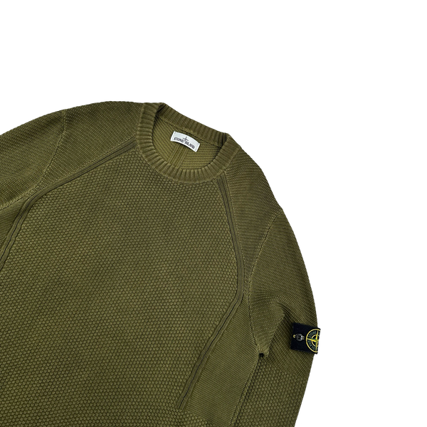 Stone Island 2017 Khaki Cotton Knit Crewneck Jumper - 3XL