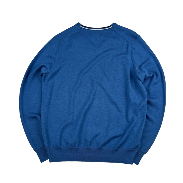 Fred Perry Blue V Neck Knit - Large