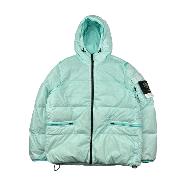 Stone Island 2022 Teal Crinkle R-NY Down Puffer Jacket - XL