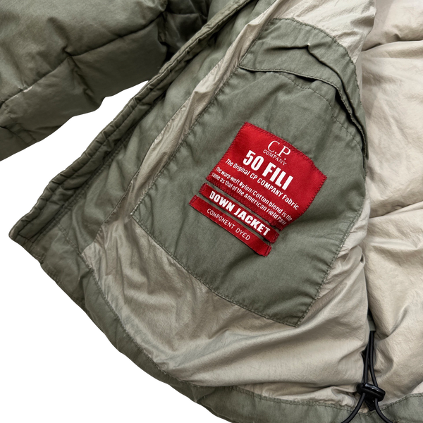 CP Company 50 Fili Khaki Puffer Jacket - Medium