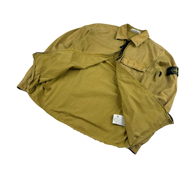 Stone Island 2019 Yellow Brushed Cotton Overshirt - Small