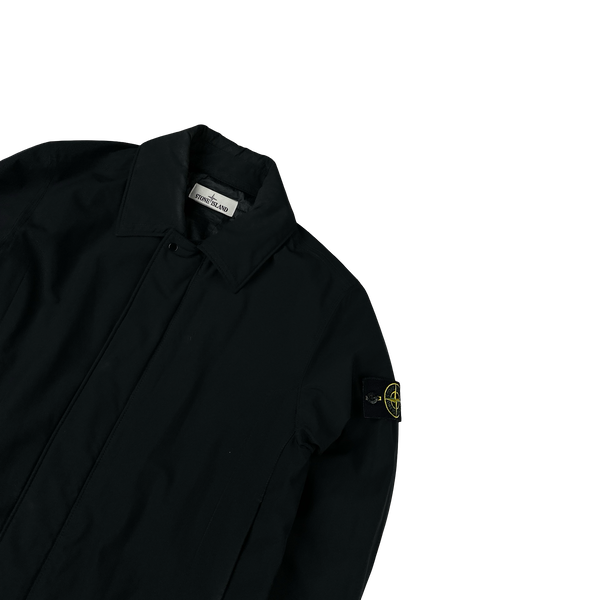 Stone Island 2021 Black Soft Shell R Primaloft Long Jacket - Small