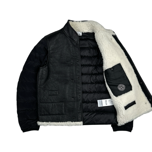 Stone Island Felted Wool Sheepskin Dutch Rope Down Jacket - Medium