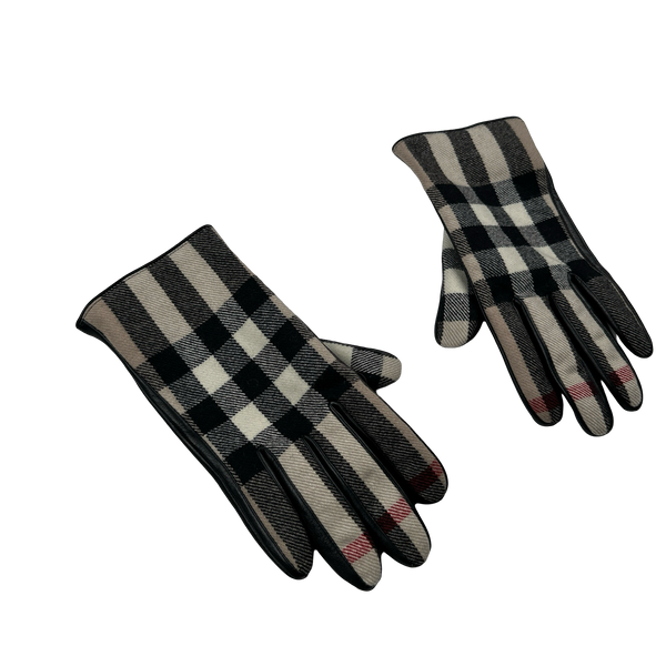 Burberry Leather Nova Check Gloves