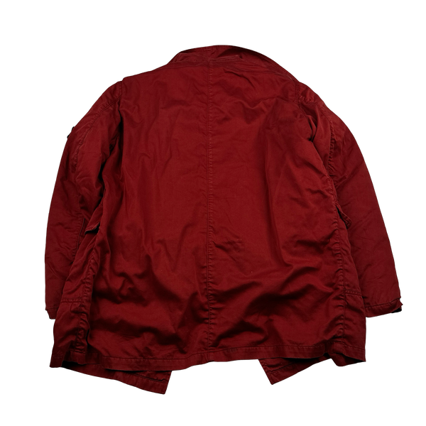 Stone Island Vintage Red Raso Gommato Dual Lined Jacket - Large