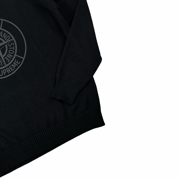 Stone Island x Supreme Thick Cotton Reflective Spellout Knit Jumper - Large