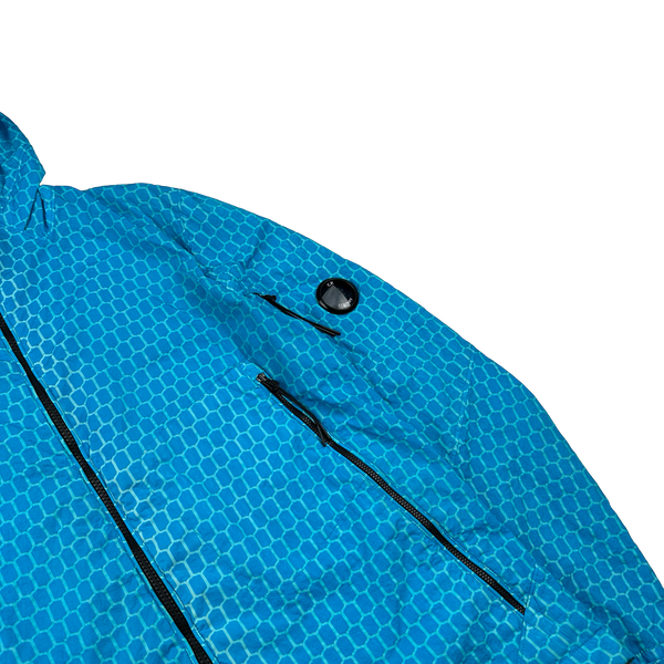 CP Company 3D Blue Air Net Zipped Hooded Jacket - Large