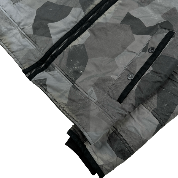 Stone Island 2012 Silver Fleece Lined 30th Anni Camo Reflective Jacket - Small