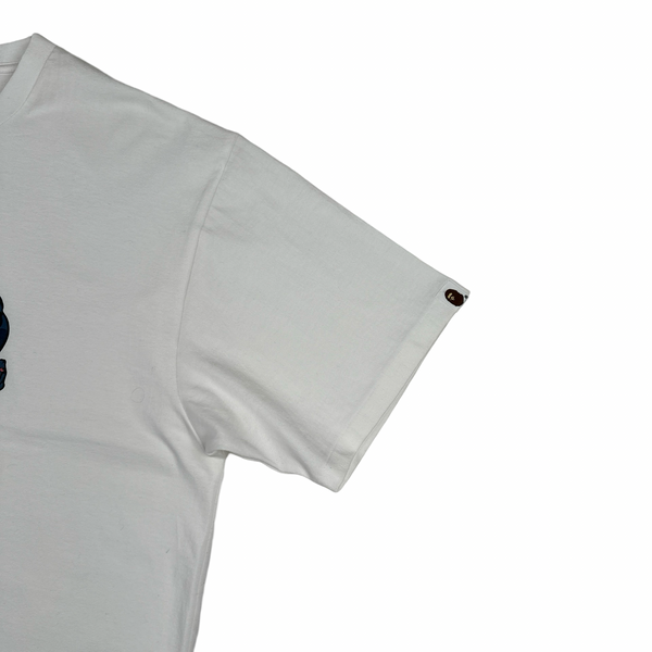Bape Graphic A Rising Bape Spellout White T Shirt - XXL